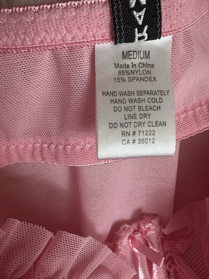 Lencería Babydoll Vintage Y2K Rampage Slip para Mujer M Rosa Malla Acolchada Floral Copas Foto 4 de 4