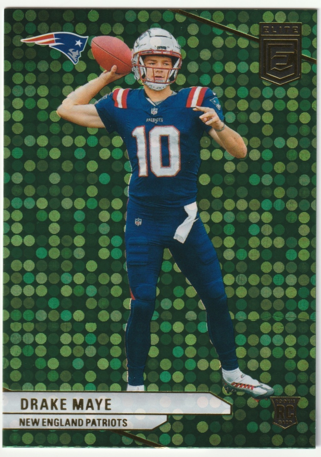 2024 Panini Donruss Elite - Rookies Drake Maye #185 Green Disco (RC) Patriots