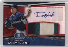 2012 Bowman Platinum Relics Red Refractor /25 Danny Hultzen Jumbo Patch Auto 1v1
