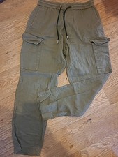 Ladies H&M Size XS Khaki Slim Fit Cargo Trousers(has Marks)