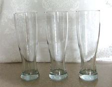Set of 3 Pilsner Beer Drinking 8.5" Tall  16 oz. Glasses