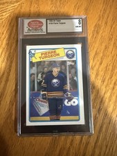 PIERRE TURGEON 1988-89 Topps #194 NM/MT 8 SCD Rookie Card RC Buffalo Sabres HOF. rookie card picture
