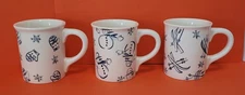 3 Eddie Bauer Home Large 24 oz Holiday mugs 4.75"