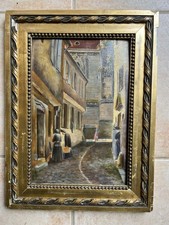 Ancien tableau peinture à l'huile  signé  1918