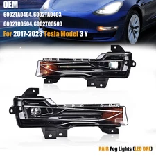 For 2017-2023 TESLA MODEL 3 Y RIGHT LEFT FOG LIGHT LAMP LED DRL UP-LEVEL SET 17