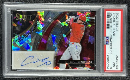 SHOHEI OHTANI PSA 9 2022 PANINI SELECT MOON SHOTS AUTO CRACKED ICE PRIZM 12/25