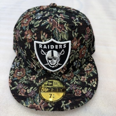 New Era NFL Las Vegas Raiders Floral Tapestry 59FIFTY Fitted Hat Cap Size 7 1/4