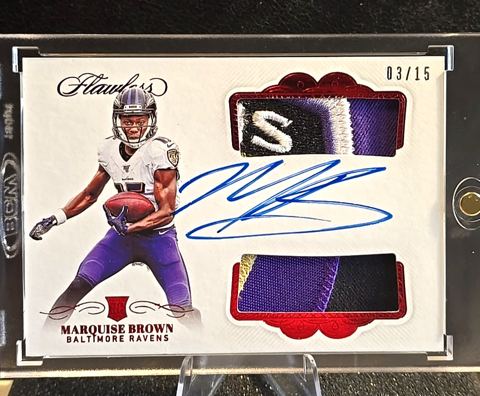Marquise Brown Panini Flawless Rookie Dual Patch Autographs #DPAMB Base
