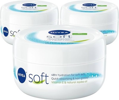 NIVEA Soft Moisturizing Cream 6.8 oz 3 pack