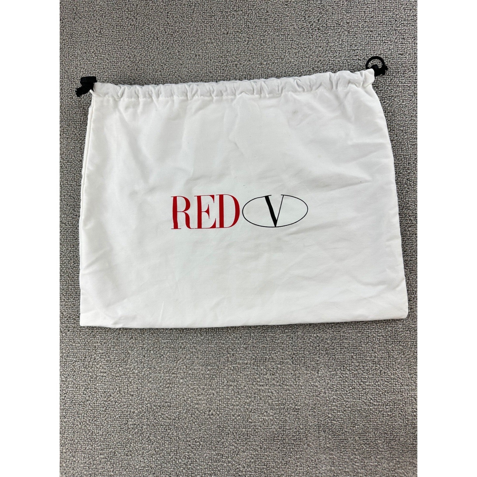 RED Valentino Dust Bag White Cotton Drawstring  REDV Logo Large 15.5x12