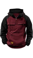 Tactical Hoodies for Men 2024 Quater-Zip Pullover Vintage Sweatshirt Casual