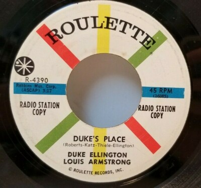 DUKE ELLINGTON LOUIS ARMSTRONG I'm Just A Lucky So PROMO 45 RPM - Tested VG *D6