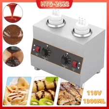 2 Bottles 1300ML Commercial Electric Sauce Warmer Jam Cheese Heat Machine Melter