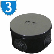3x Round Electrical Junction Box Grommet Weatherproof IP44 Outdoor Enclosure 