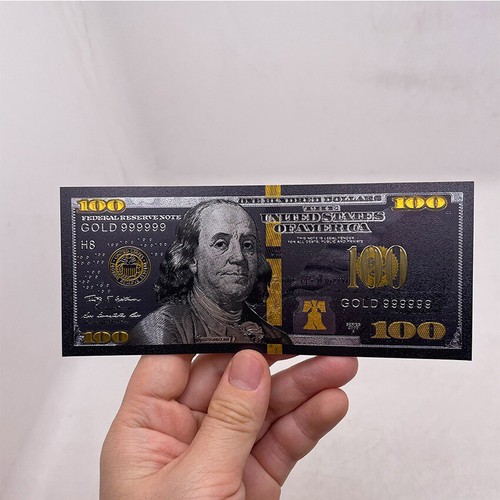 10 Pc 100 Dollar Bills USA Banknote Plastic Commemorative Coin Prop Black Decor - Picture 7 of 10