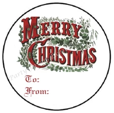 TO FROM GIFT TAG CHRISTMAS ENVELOPE SEALS LABELS STICKERS PARTY FAVORS