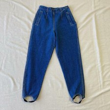 Vintage 90s Dark Wash High Waisted Stirrup Jeans