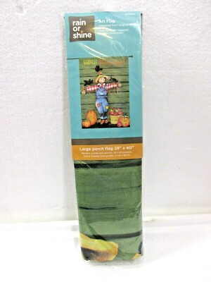 Rain Or Shine - Harvest Blessings Scarecrow -Large Fall Porch Art Flag 28'' X 40''