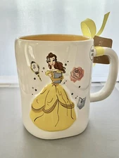 RAE DUNN Disney Princess “BEAUTY AND THE BEAST” Belle Mug 3D Double Sided NWT
