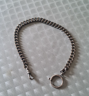 Chaine De Montre à Gousset Ancienne - En Argent Plaqué - Pièce Vintage Unisexe