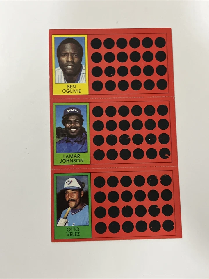 1981 Topps baseball scratch off Ben Oglivie/Lamar Johnson/Otto Vellez - Image 2 of 4