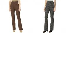 DG2 Diane Gilman Pull-On Stretch Ponte Boot-Cut Pants - Select Color & Size