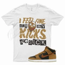 White SICK V2 T Shirt for N Dunk PRM Dark Russet Wheat Mocha Air Force Brown