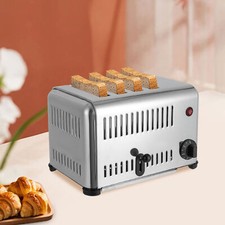 Commercial 4 Slices Pop-up Toaster Timing Bread Baking Machine w/ Crumb Tray