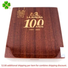 La Aurora 100 Anos Belicoso Empty Wood Cigar Box 7.5" x 7" x 3"
