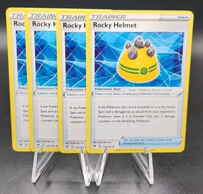 4x Rocky Helmet 159/185 Trainer Playset Pokémon Vivid Voltage