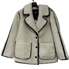 Maje 123glossy Short Faux Fur Coat Size 34 Us 2 New With Tags