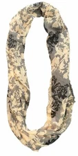 Cejon Floral Print Infinity Scarf, Grey, One Size