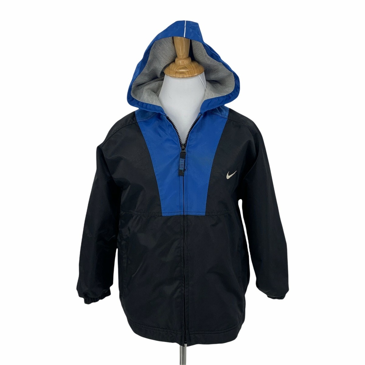 Vintage Nike Lined Rain Jacket Womenu0026#039;s Size S Full Zip Hoodie Retro  Black Blue | eBay