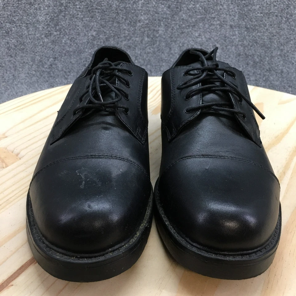 Туфли мужские Thom McAn Dress Shoes 10 Karlov Oxford черные кожаные круглые на шнуровке кубинские - Изображение 4 из 4