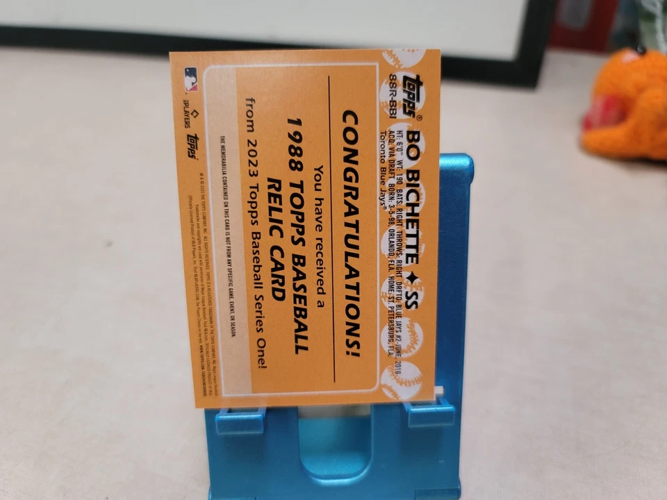 2023 Topps Series 1 Bo Bichette 35th GAME USED 1988 Patch / Jersey T9161 - Image 4 of 4