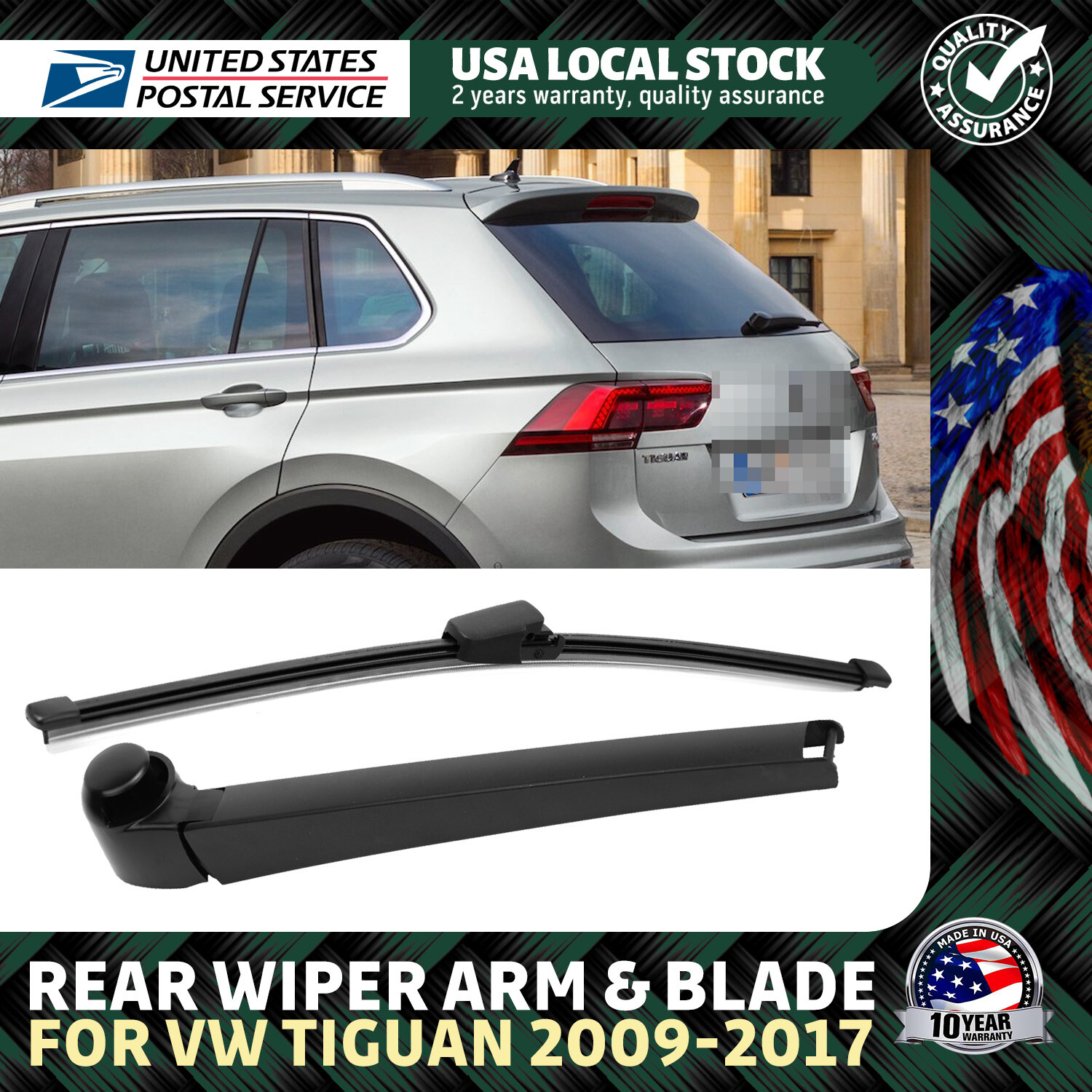 OEM Quality Windshield Wiper Blades Rear For Volkswagen Tiguan 2009-2017 13