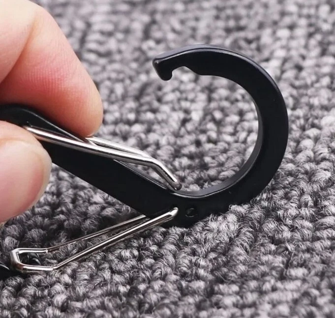 2 St. Doppel Materialkarabiner Alu Karabinerhaken Karabiner Schnapphaken   - Bild 4 von 4