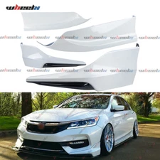 4 X For 16-17 Accord Sedan HFP Style Front Rear Bumper Lip Splitter Apron Spoile