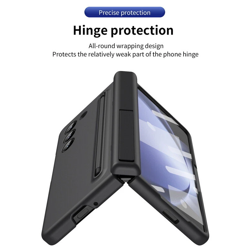 For Samsung Galaxy Z Fold6 Fold5 4 3 PC Case With Tempered Glass Hinge Stand Pen - Image 3 of 4