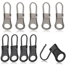 10pcs Zipper Pull Replacement Detachable Zipper Pull Tab Metal Zipper Head