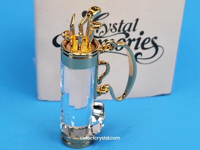 Swarovski Figurine Crystal Memories -Golf Bag and clubs Gold