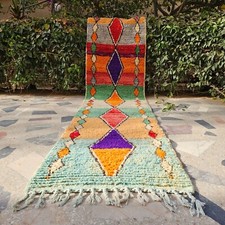 Moroccan runner rug, Wool hallway runner, Bohemian hallway rug, Long boho runner