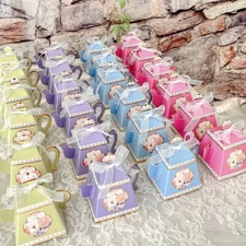 Kate Aspen Tea Time Whimsy Teacup Party Favor Boxes-Assorted Colors (Set of 24)