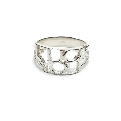 Sterling Silver Ring Band F..k You Solid Dotted 925 Handmade