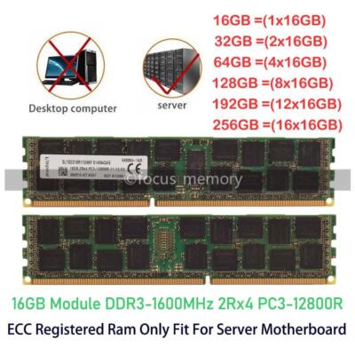Kingston 16 GB 2Rx4 PC3-12800R Ram DDR3-1600MHz ECC