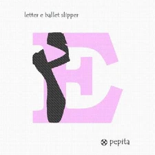 Letter E Ballet Slipper Needlepoint Kit or Canvas