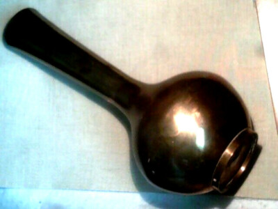 Vintage Solid Brass RIH India Unique Bulb Base Vase 12'' tall 
