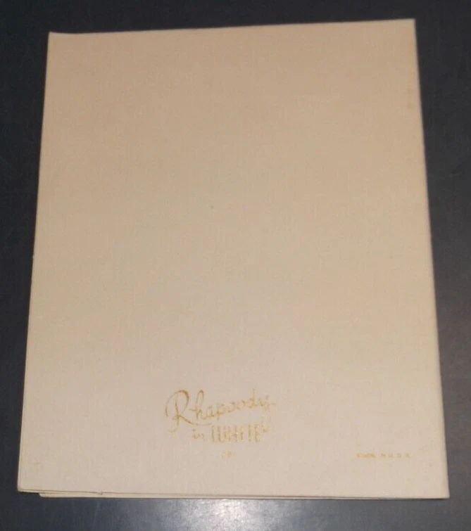 ВИНТАЖНАЯ РОЖДЕСТВЕНСКАЯ ОТКРЫТКА ФОЛЬГА СВЕЧА РАПСОДИЯ В БЕЛОМ 381 СДЕЛАНО В США - Изображение 3 из 3