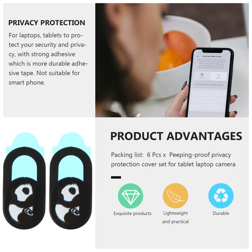 6 Pcs Copertura Della Privacy Copertina Webcam Dei Cartoni Animati - Afbeelding 6 van 12