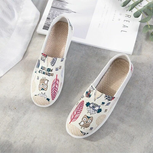 Zapatos de salón informales deslizantes de lona sin cordones estilo hilo dental para mujeres y damas - Imagen 12 de 18